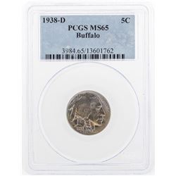 1938-D Buffalo Nickel Coin PCGS MS65
