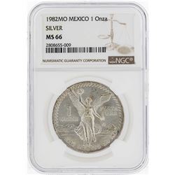 1982MO Mexico 1 Onza Silver Libertad Coin NGC MS66