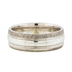 14KT White Gold Mens Wedding Band