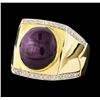 Image 1 : 14KT Yellow Gold 11.28ct Star Ruby and Diamond Ring