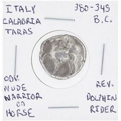 380-345 BC Italy Calabria Taras Nude Warrior on Horse Coin