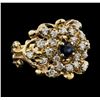 Image 1 : 14KT Yellow Gold 0.50ct Sapphire and Diamond Ring