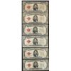 Image 1 : Lot of (6) 1928F $5 Legal Tender Notes