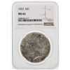 Image 1 : 1923 $1 Peace Silver Dollar Coin NGC MS62