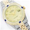 Image 1 : Rolex Mens Two Tone Diamond and Sapphire Datejust Wristwatch