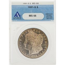 1881-S $1 Morgan Silver Dollar Coin ANACS MS66