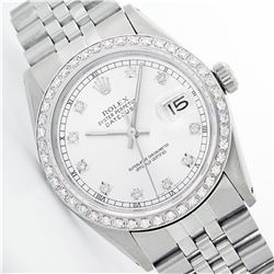 Rolex Mens Stainless Steel 1.00ctw Diamond Datejust Wristwatch