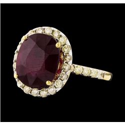 14KT Yellow Gold 8.53ct Ruby and Diamond Ring