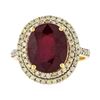 Image 2 : 14KT Yellow Gold 7.89ct Ruby and Diamond Ring