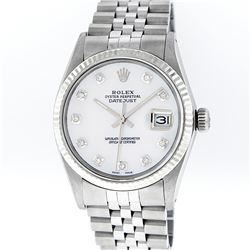 Rolex Mens Stainless Steel Datejust Wristwatch