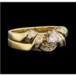 14KT Yellow Gold 0.75ctw Diamond Wedding Ring Set