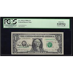 1988A $1 Federal Reserve Note PCGS About New 53PPQ Courtesy Autograph