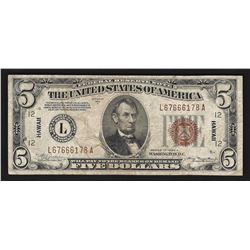 1934A $5 Federal Reserve Emergency Hawaii Note