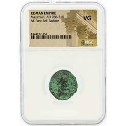 286-310 AD Ancient Roman Empire Coin Maximan NGC VG