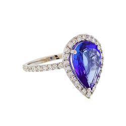 14KT White Gold 4.11ct Tanzanite and Diamond Ring