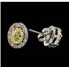 Image 2 : 14KT Two Tone Gold 1.28ctw Diamond Earrings