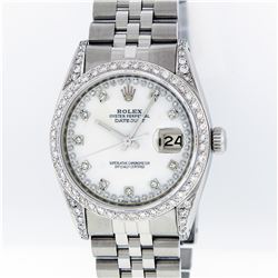 Rolex Mens Stainless Steel 1.00ctw Diamond Datejust Wristwatch