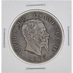 1873 Italy 5 Lira Silver Coin