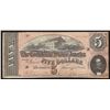 Image 1 : 1864 $5 The Confederate States of America Note