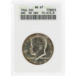 1966 Double Die Kennedy Half Dollar Coin ANACS MS67