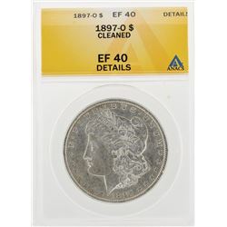 1897-O $1 Morgan Silver Dollar Coin Cleaned ANACS EF40 Details