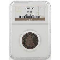 1886 Liberty Quarter Dollar Coin NGC PF65