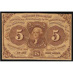 1862 5 Cent 1st Issue Fractional Note