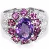 Image 1 : Natural Amethyst & Rhodolite Garnet Ring