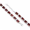 Image 2 : NATURAL ORANGE MOZAMBIQUE GARNET-WHITE CZ BRACELET