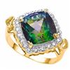 Image 1 : Natural Green Mystic & Diamond Ring