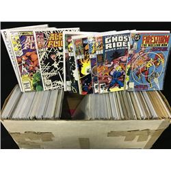 LONG BOX OF ASSORTED COMICS, MARVEL, DC AND MORE, ASSORTED AGE, PRICE, PUBLISHER AND SERIES