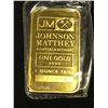 Image 1 : JOHNSON MATHEY ONE TROY OUNCE GOLD BAR, SERIAL NUMBER 441423 - .9999 FINE GOLD