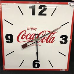 LARGE COCA COLA WALL CLOCK, MEASURES 38" X 38"