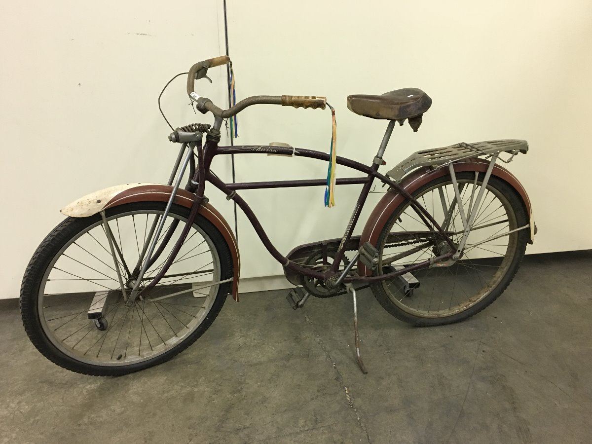SCHWINN 2 SPEED BENDIX BIKE WITH SPRINGER FORK