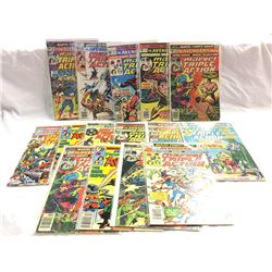 LOT OF 15 ASSORTED  "THE AVENGERS STARRING MARVEL TRIPLE ACTION" COMICS, ALL 25-35 CENT COMICS