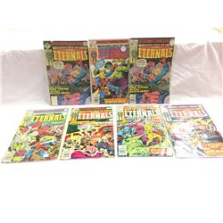 LOT OF 7 "WHEN GODS WALK THE EARTH! THE ETERNALS" COMICS, # 2, 6, 8, 14, 15, 2 X 16, ALL 25 AND 30