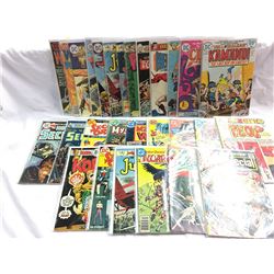 LARGE LOT OF 28 ASSORTED DC COMIC BOOKS, INCLUDING "THE CLAW", "JUSTICE INC.", "SECRET ORIGINS",