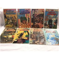 LOT OF 7 CHARLTON COMIC GROUP'S "FIGHTIN' ARMY", AND "FIGHTIN' MARINES", #104, 105, 121, 123, 124,