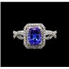 Image 2 : 14KT White Gold 1.27 ctw Tanzanite and Diamond Ring