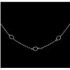 Image 2 : 1.98 ctw Blue Sapphire and Diamond Necklace - 18KT White Gold
