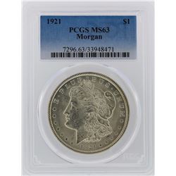 1921 PCGS MS63 Morgan Silver Dollar