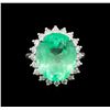 Image 2 : GIA Cert 11.24 ctw Emerald and Diamond Ring - 14KT White Gold