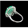 Image 3 : GIA Cert 11.24 ctw Emerald and Diamond Ring - 14KT White Gold