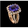 Image 4 : 5.52 ctw Tanzanite and Diamond Ring - 14KT Rose Gold