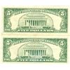 Image 2 : 1963 $5 VG/XF Red Seal Note Lot of 2