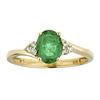 Image 1 : 1.16 ctw Emerald and Diamond Ring - 14KT Yellow Gold