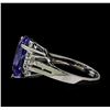 Image 3 : 4.98 ctw Tanzanite and Diamond Ring - 14KT White Gold