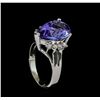 Image 4 : 4.98 ctw Tanzanite and Diamond Ring - 14KT White Gold