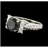 Image 1 : 3.07 ctw Black Diamond Ring - 18KT White Gold