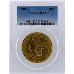 1898-S PCGS MS62 $20 Liberty Head Double Eagle Gold Coin